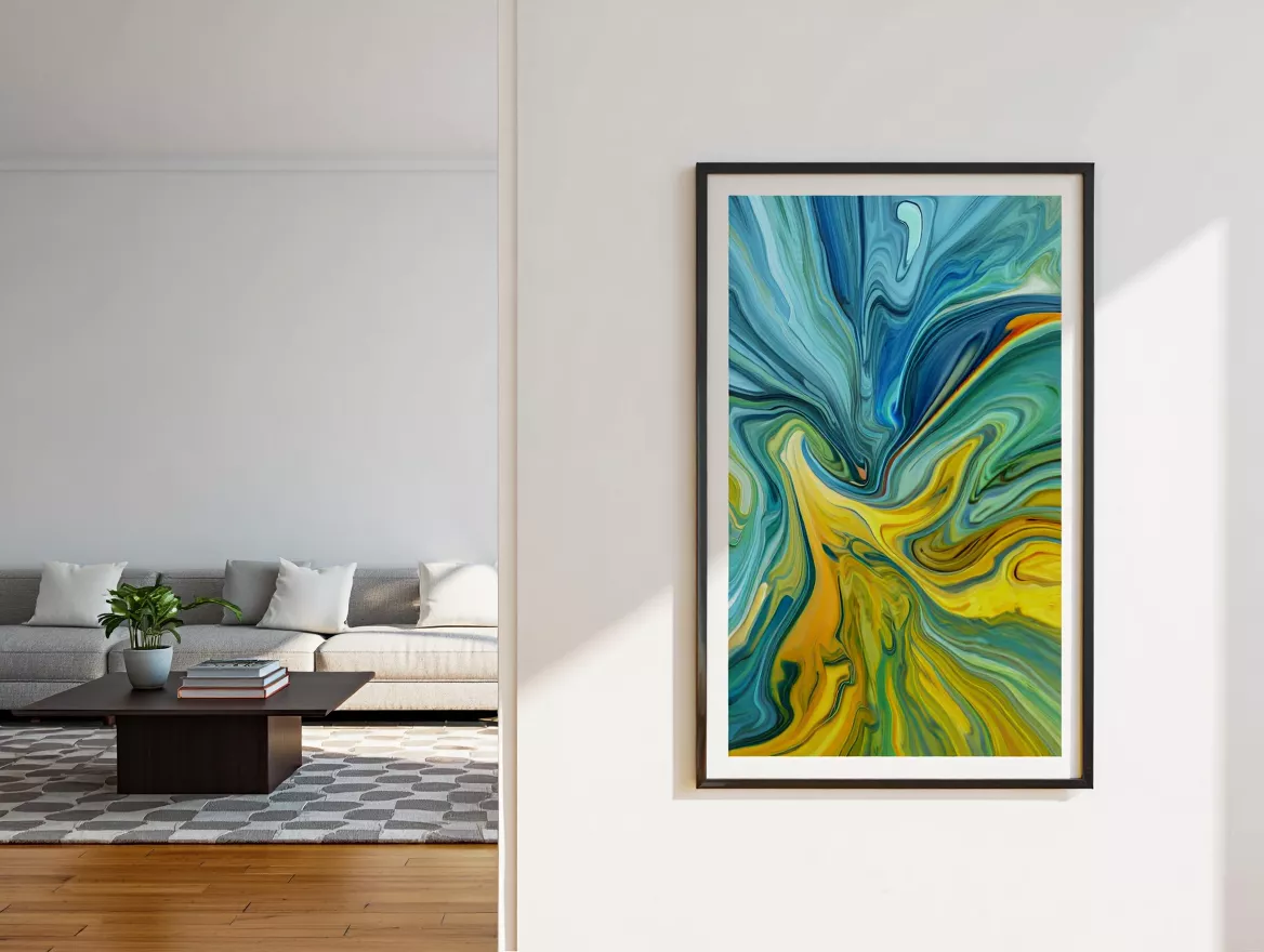 Voorbeeld interieurposter aan de muur