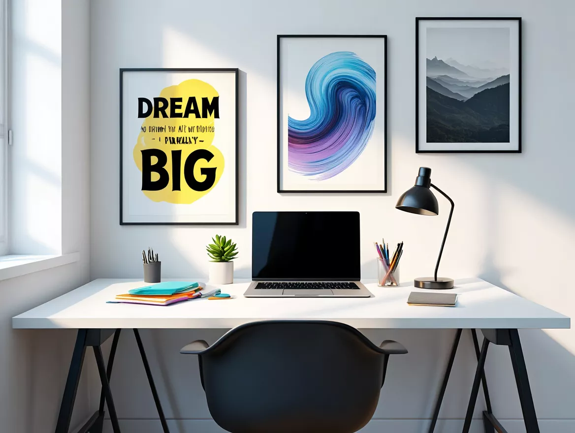 Werkruimte met posters